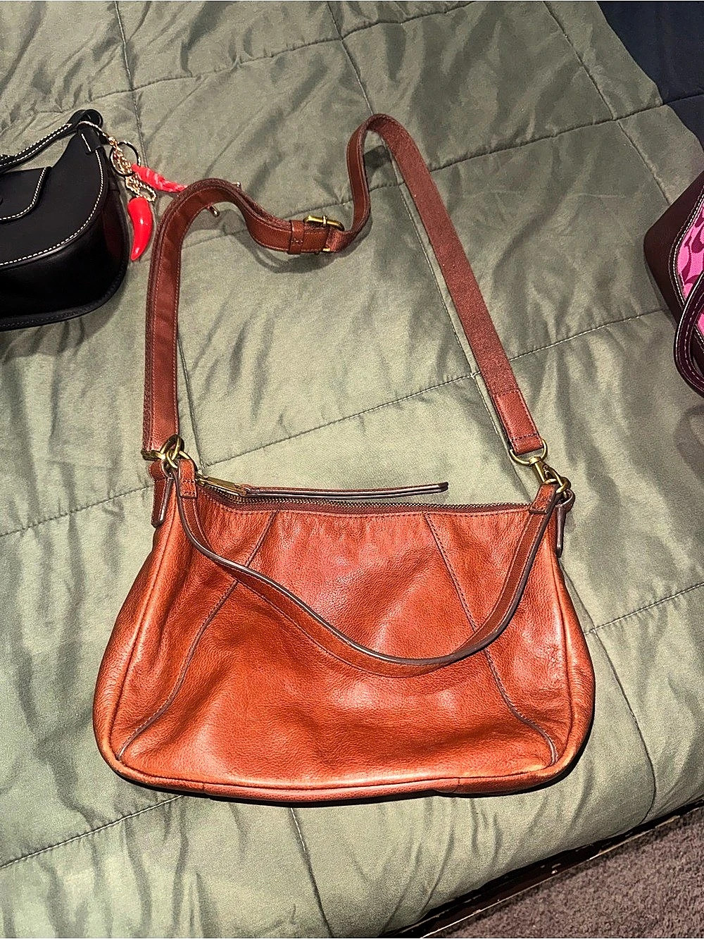 Fossil Leather Shoulder Bag in Brown